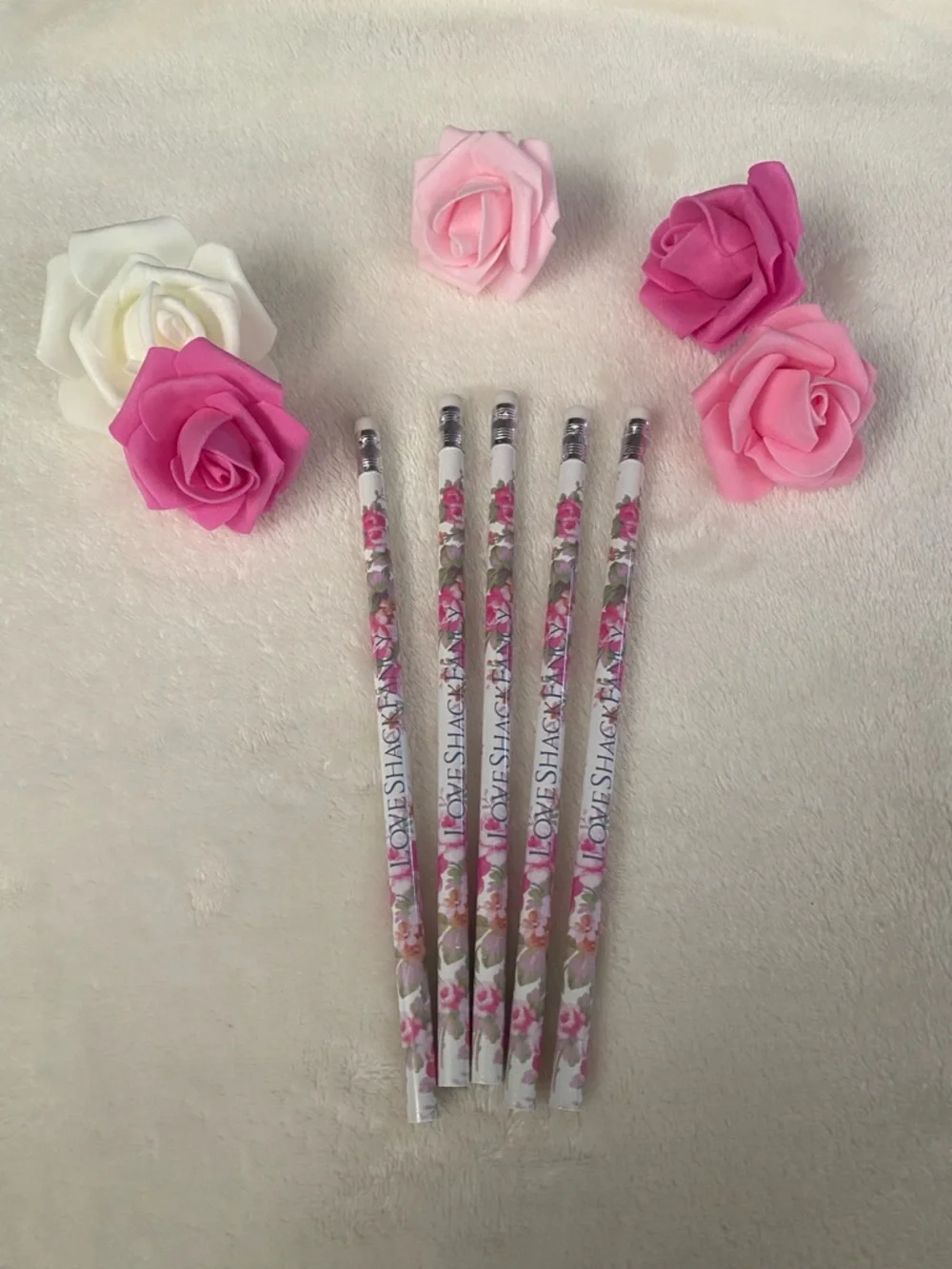 Floral Pink Pencil Set